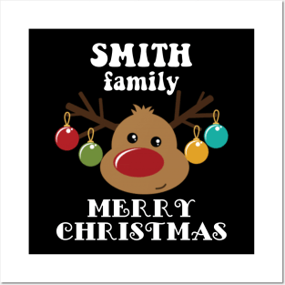 Family Christmas - Merry Christmas SMITH family, Family Christmas Reindeer T-shirt, Pjama T-shirt Posters and Art